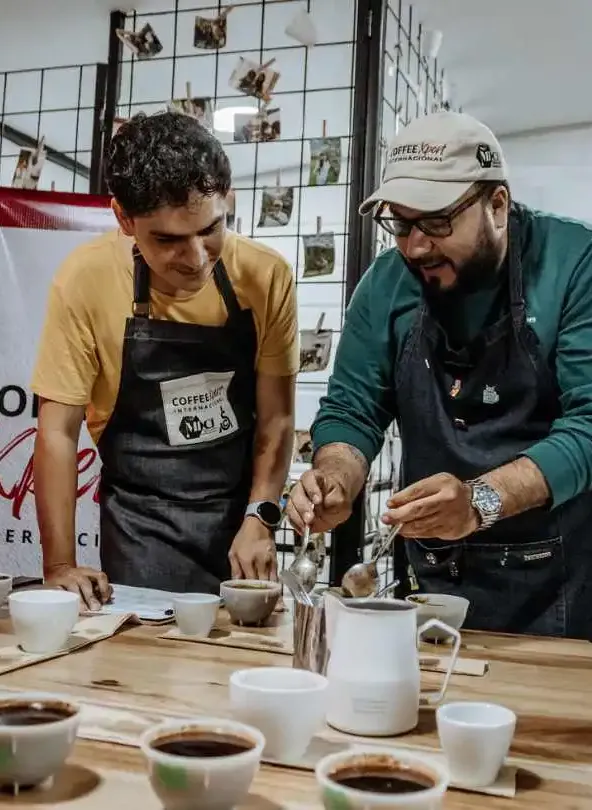 Barista student practicing espresso extraction during SCA certification training in Miami